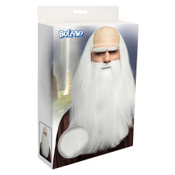 Plešatá parochňa, starý muž s fúzmi a obočím